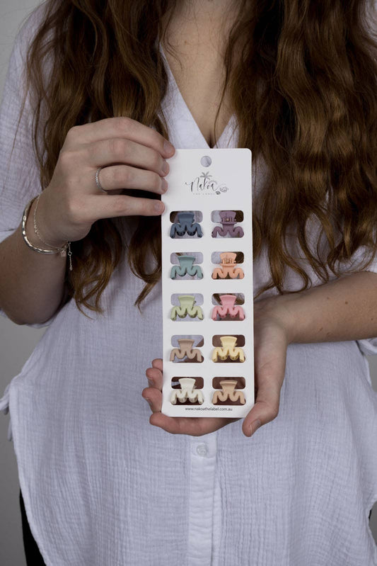 Claw Clip -- Set of 10 - Pastel - Mini Wavy