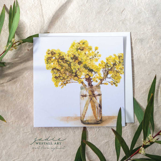 Simple Yellow Vase - Greeting Card