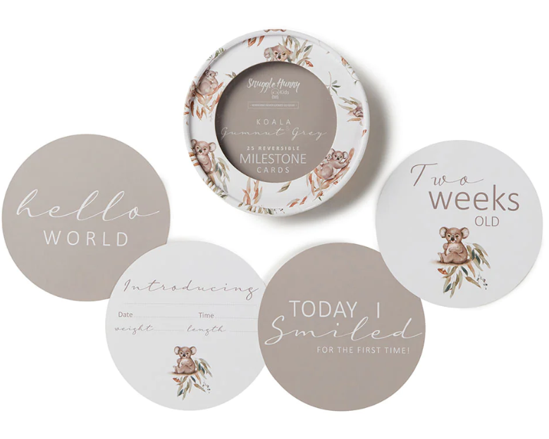 Koala themed milestone cards