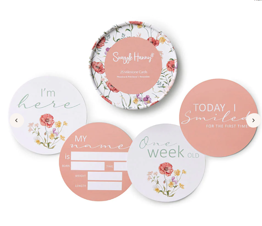 flower meadow themed milestone cards