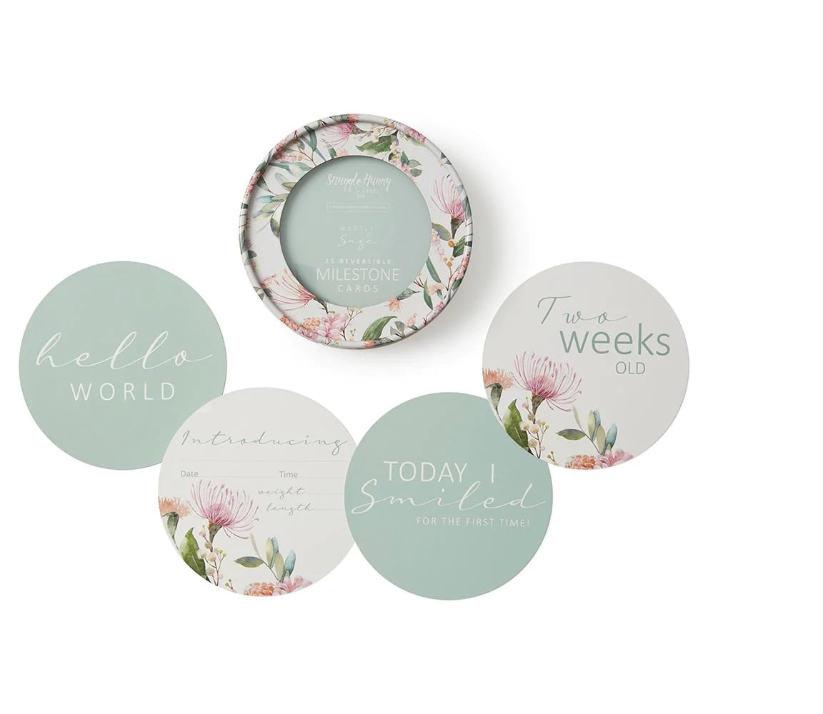 baby gift milestone cards mint