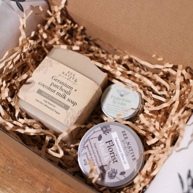 box open with hand and lip care