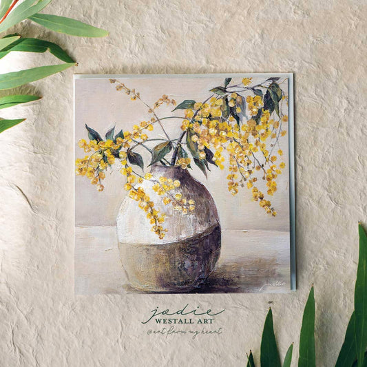 'Pot of Gold' Australian Wattle - Greeting card