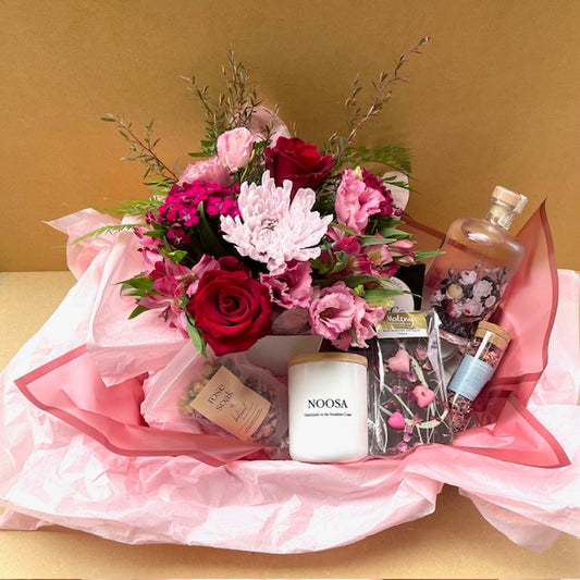 Unveiling Romance: Buderim Floral Art's Valentine's Day Gin Pamper Pack