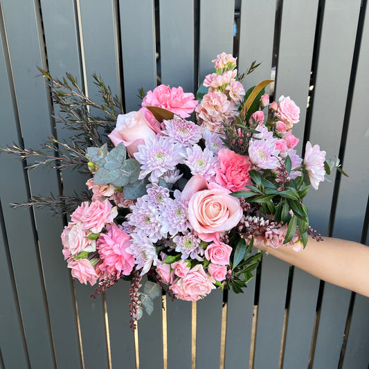 Pink and white soft flower bouquet