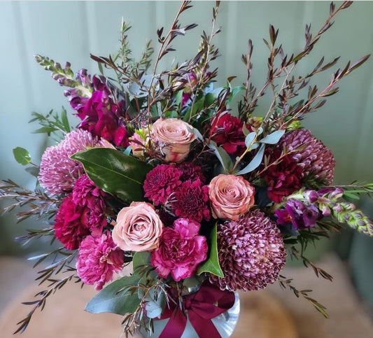 The Bold and the Burgundy: A Floral Statement of Elegance and Emotion
