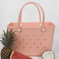 Aloha Vegan Tote Beach Bag - Peach - Large