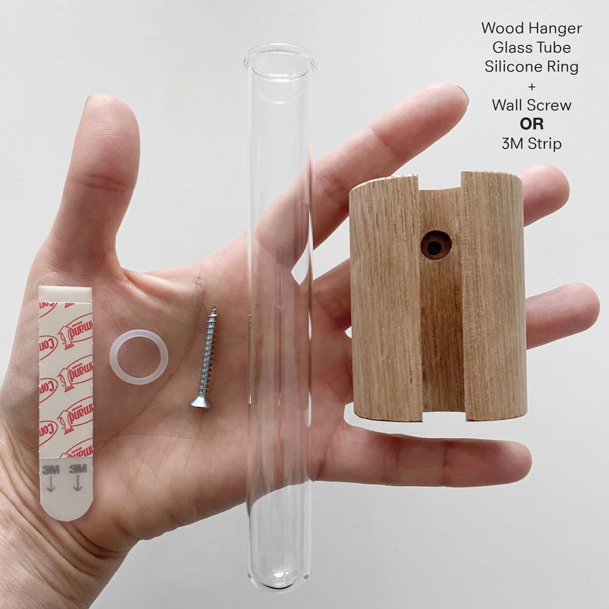 Wooden Test Tube Plant Holder. Plant Propagation Wall Hanger