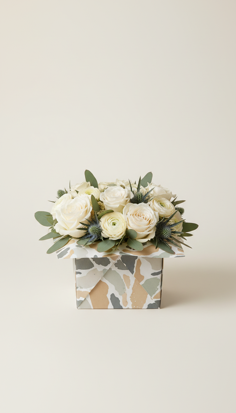 Compact centerpiece in porcelain toned box