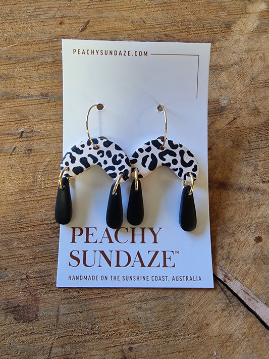 Leopard print polymer earrings