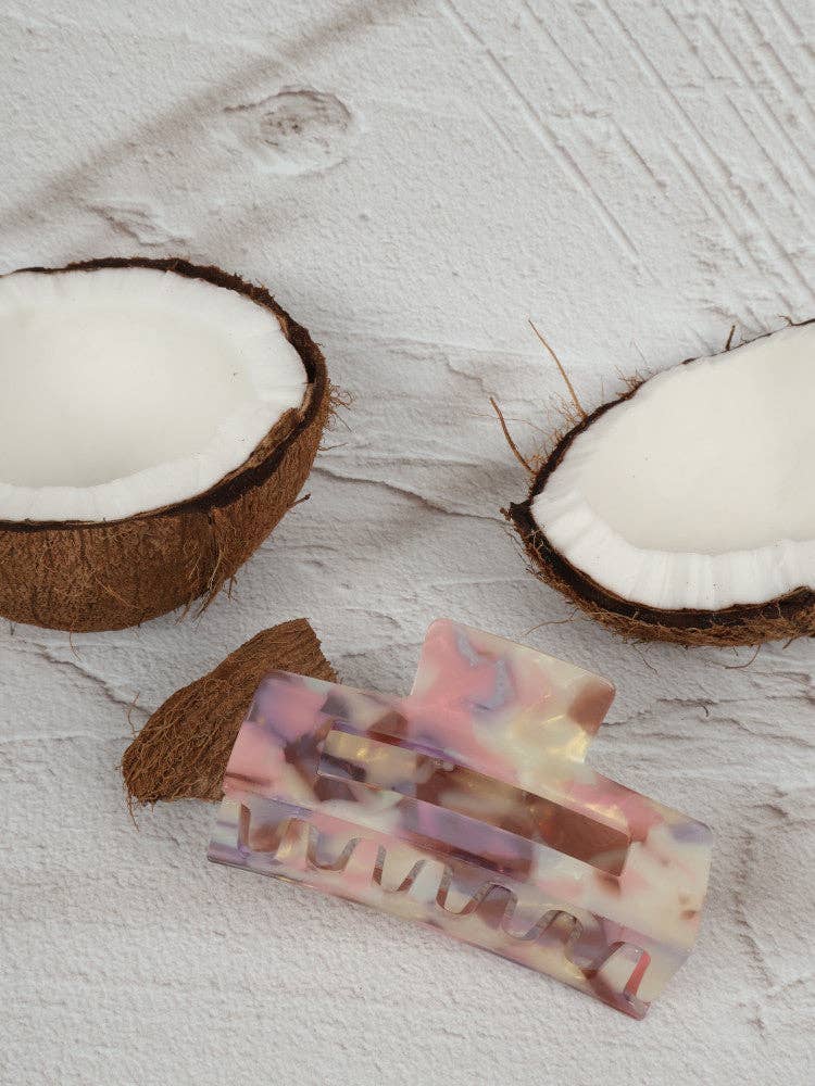 Claw Clip - Acetate Medium Elongated Rectangle - Unicorn