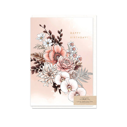 Peony Happy Birthday Card