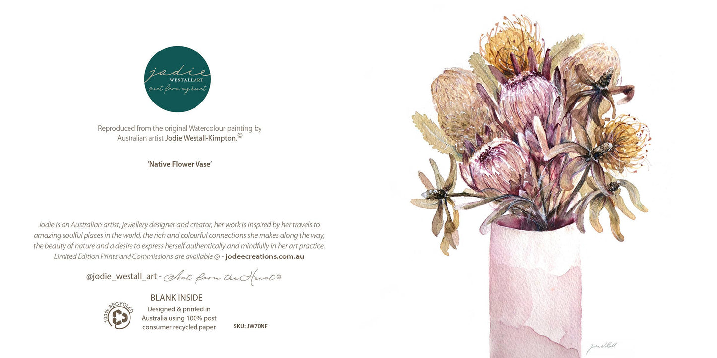 Native Flower Vase - Greeting Card