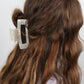 Claw Clip - Acetate Medium Elongated Rectangle - Pearl