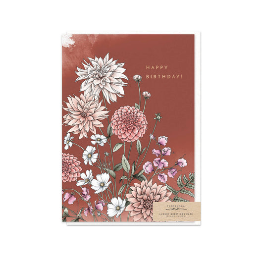 Dahlia Birthday Card