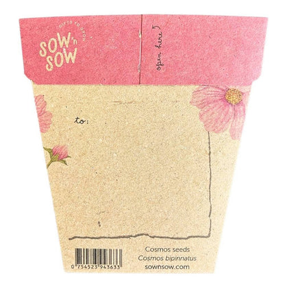 Seeded paper product with pink top and beige bottom, featuring 'Sow Sow' branding.
