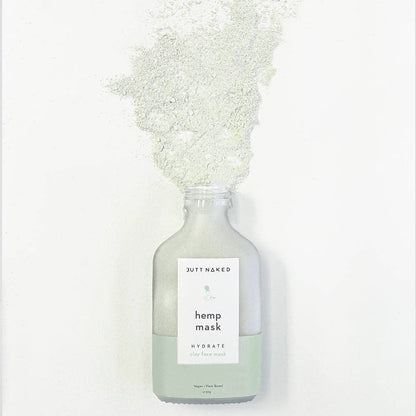 Bottle of hemp mask on a light gray background