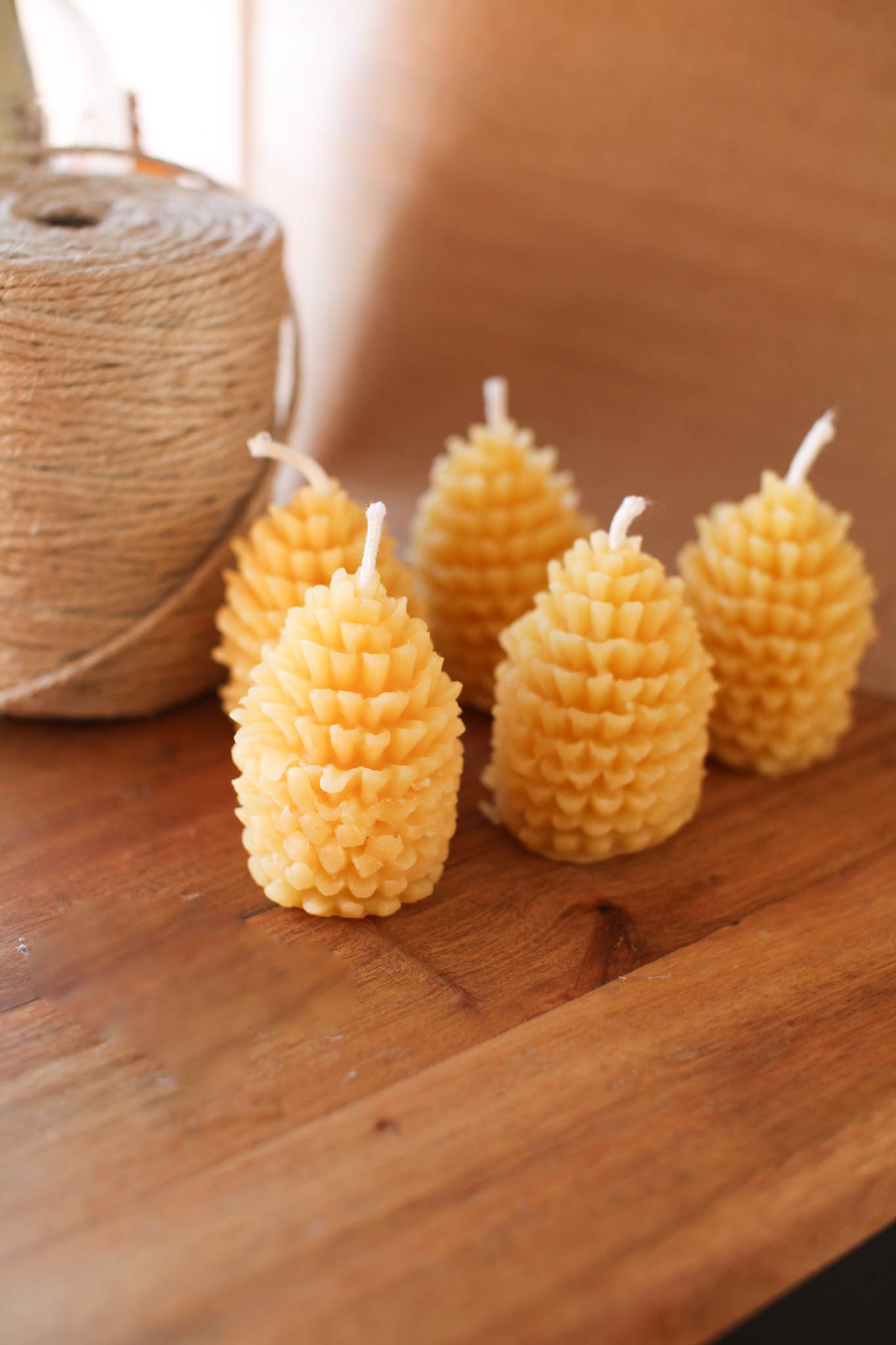 Beeswax pine candles