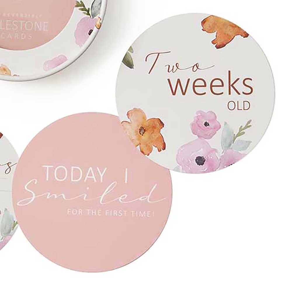 Poppy & Musk Pink Reversible Milestone Cards
