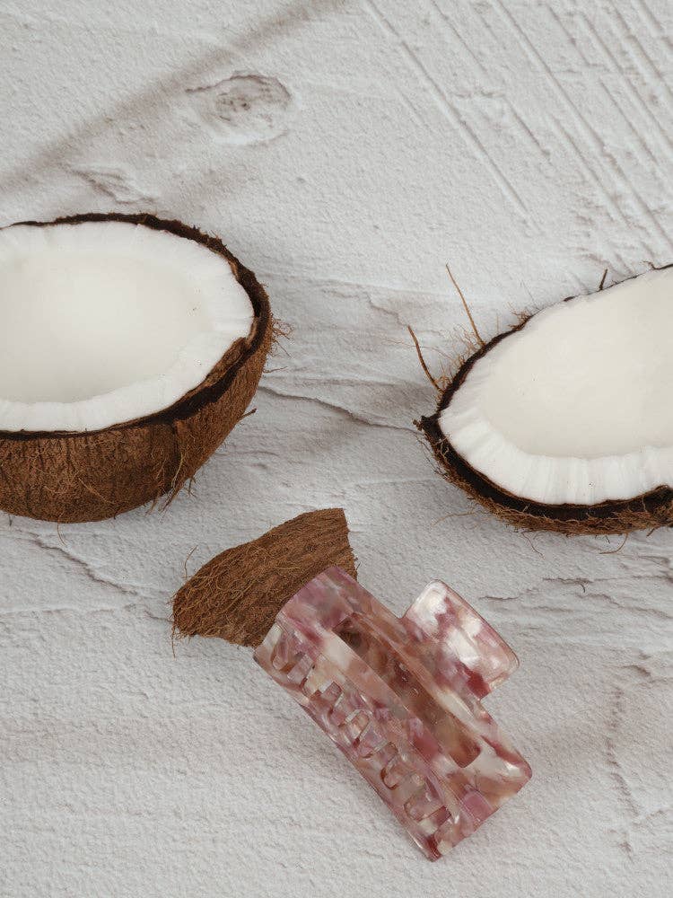 Claw Clip - Acetate Small Elongated Rectangle - Dewberry