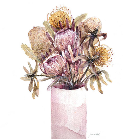 Native Flower Vase - Greeting Card