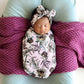 baby swaddle wrap and topknot Banksia print