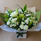 White and Green Neutral Boxed Flower Arrangement
