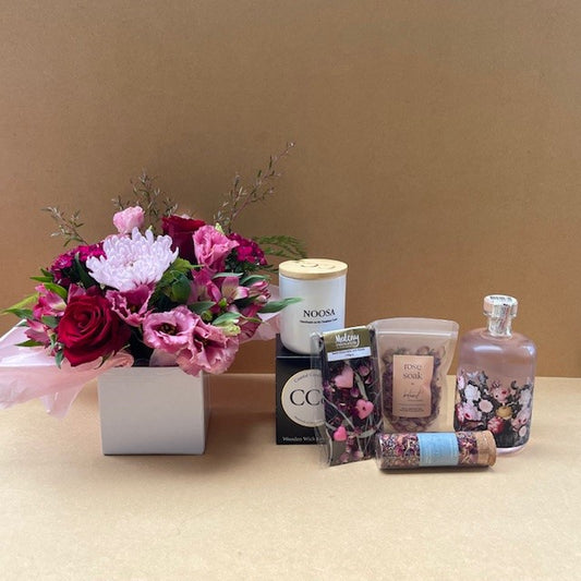Flowers and luxury gift hamper