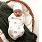 Baby Gift - Organic Snuggle Swaddle Wrap and Topknot or Beanie Set