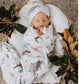 Baby swaddle wrap and beanie set Safari print