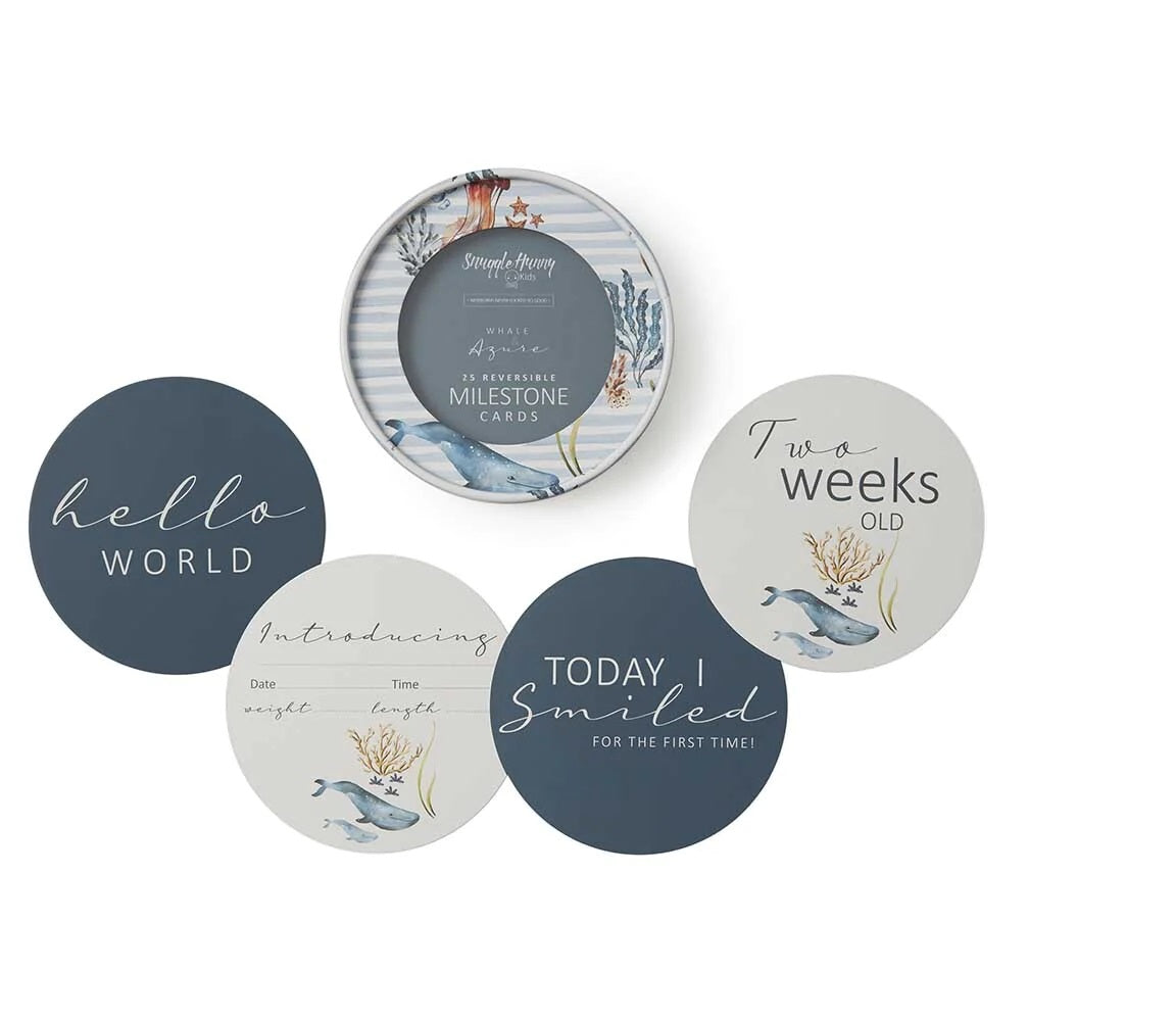 baby gift milestone cards Whale