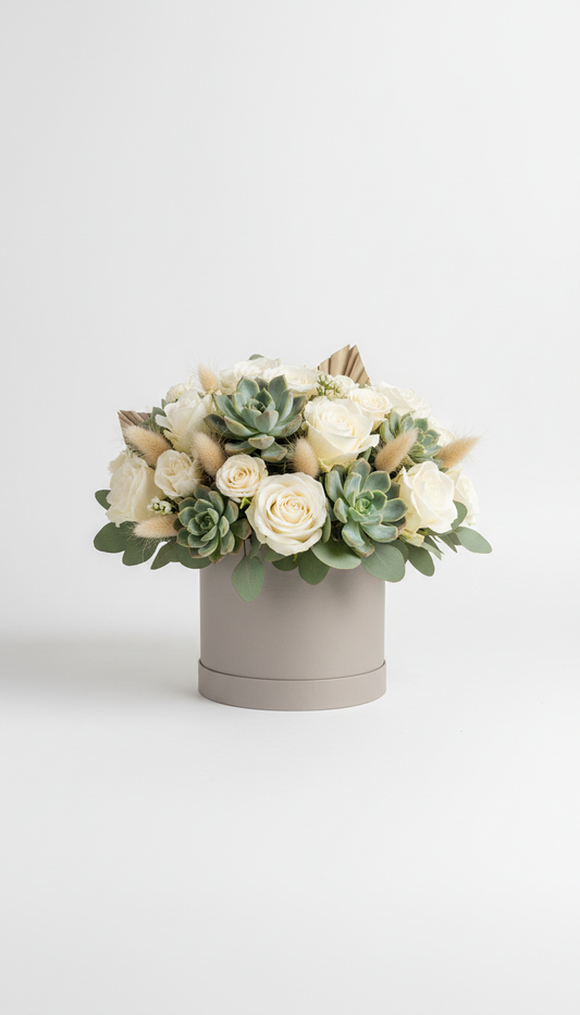 Weekly floral set in Champagne Mist box