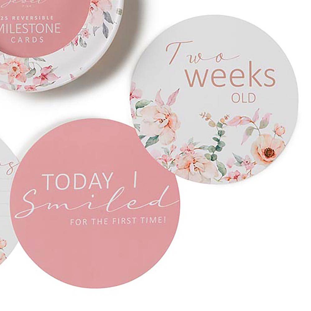 Camille & Jewel Pink Reversible Milestone Cards