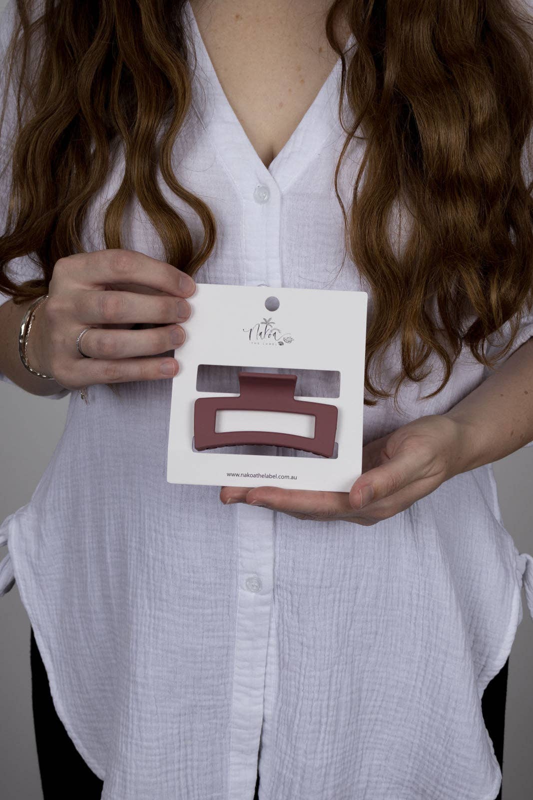 Claw Clip -- Elongated Rectangle - Lipstick