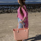 Aloha Vegan Tote Beach Bag - Peach - Large