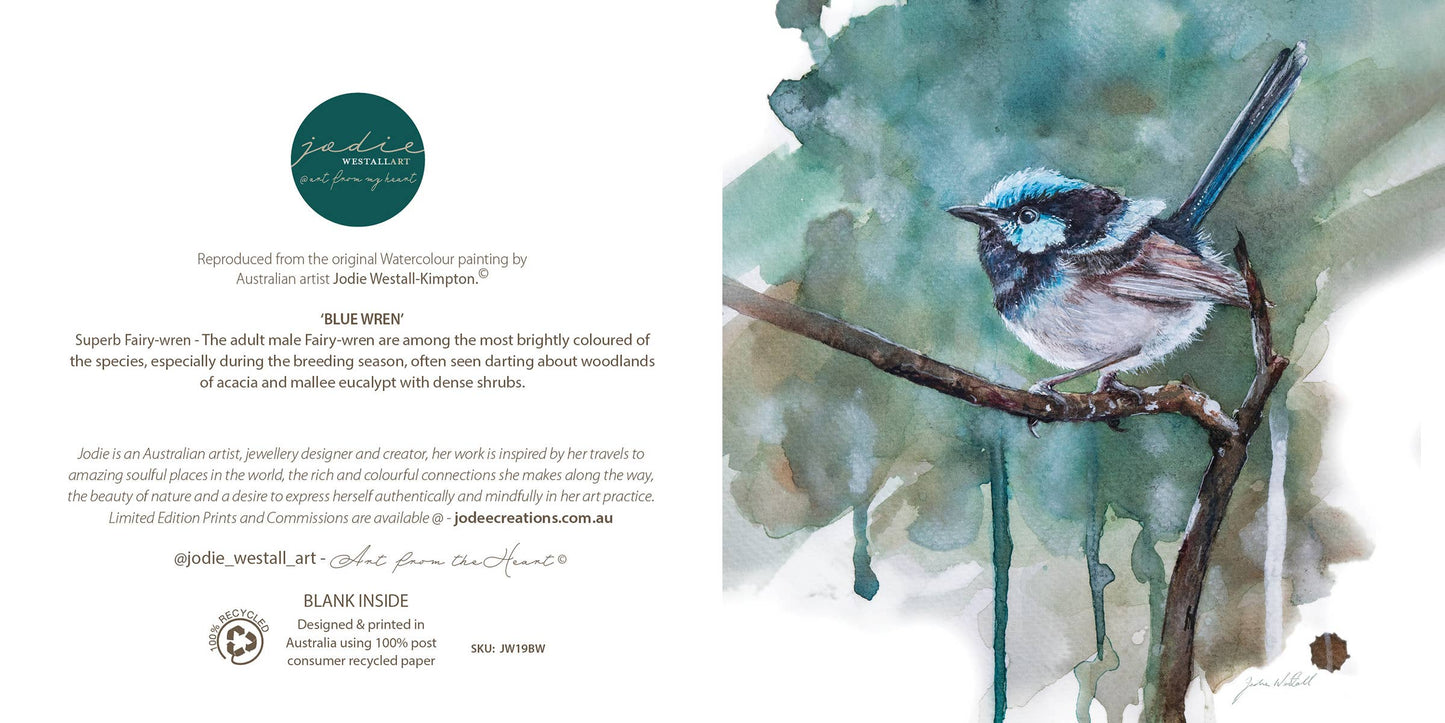 Blue Wren - Greeting Card