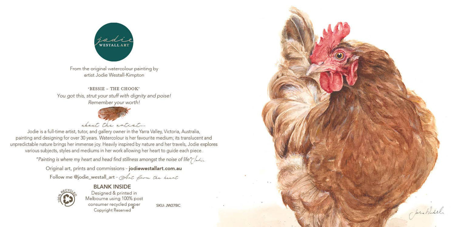 Bessie Struts her Stuff- Greeting Card