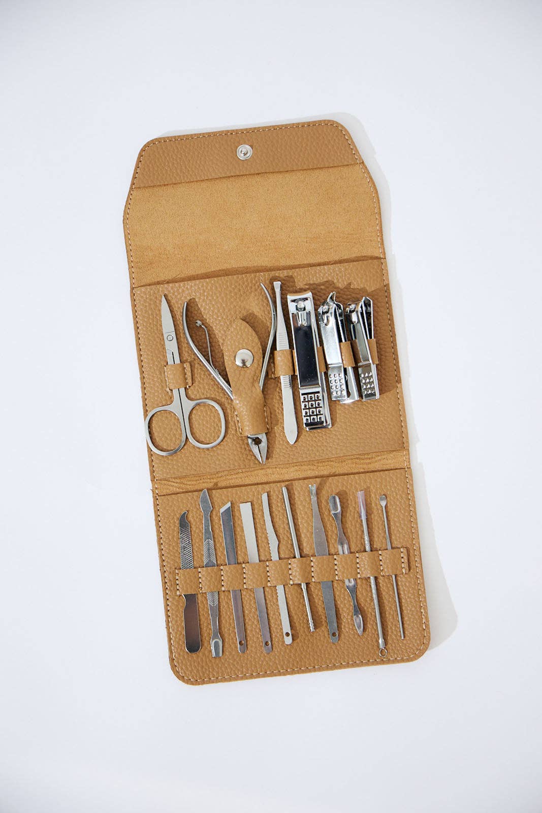 Vegan PU Leather Manicure Set - Beige