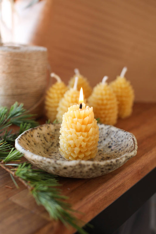 Beeswax pine candles