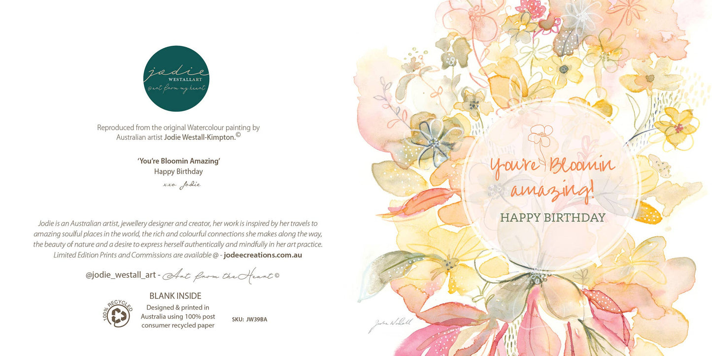 ‘Bloomin Amazing’ Happy Birthday - Greeting Card