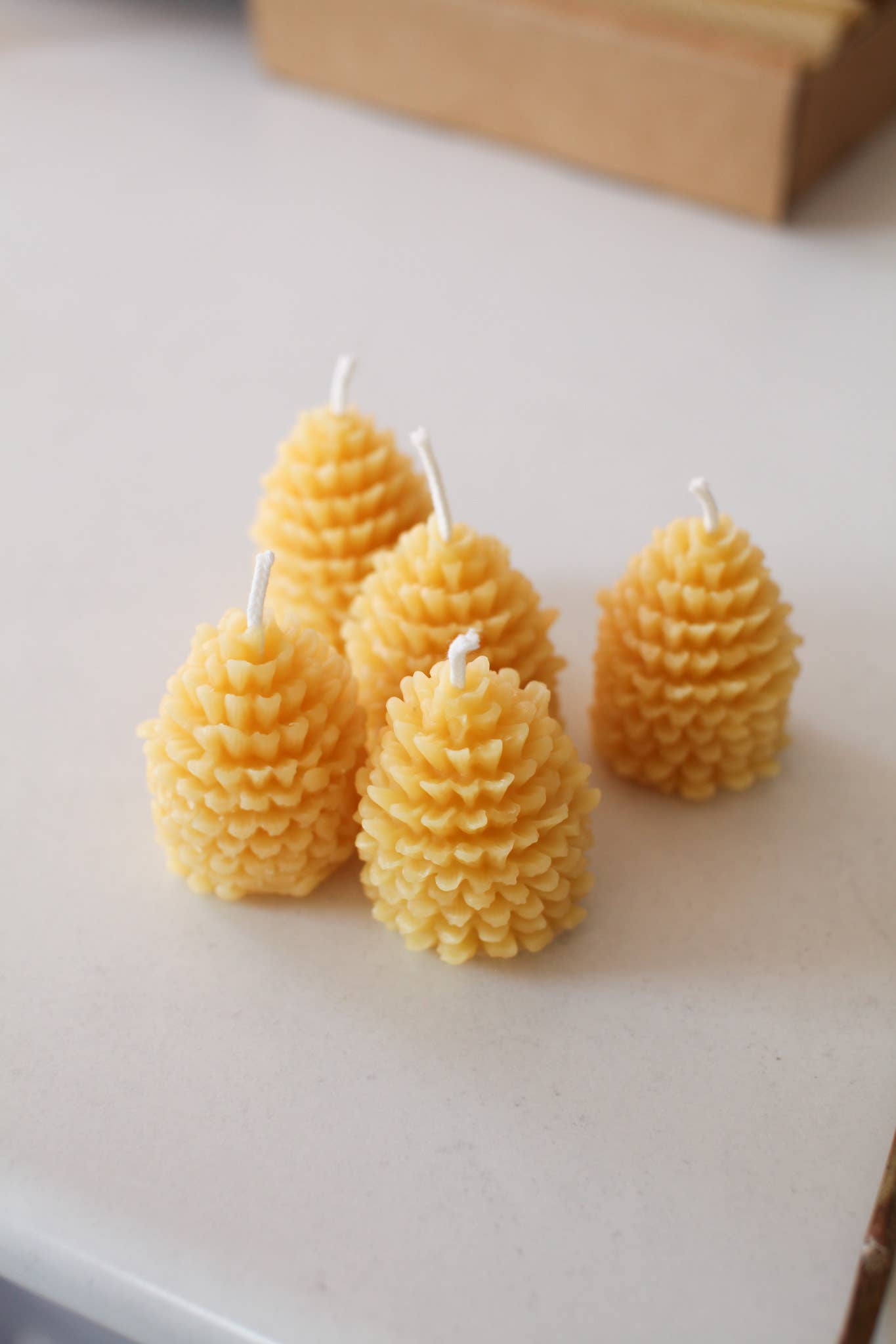 Beeswax pine candles