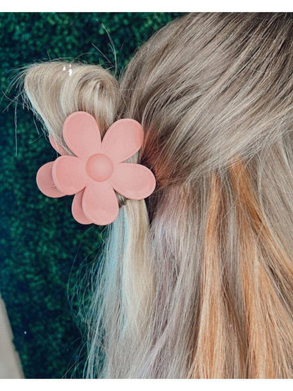 Claw Clip -- Flower - Peach