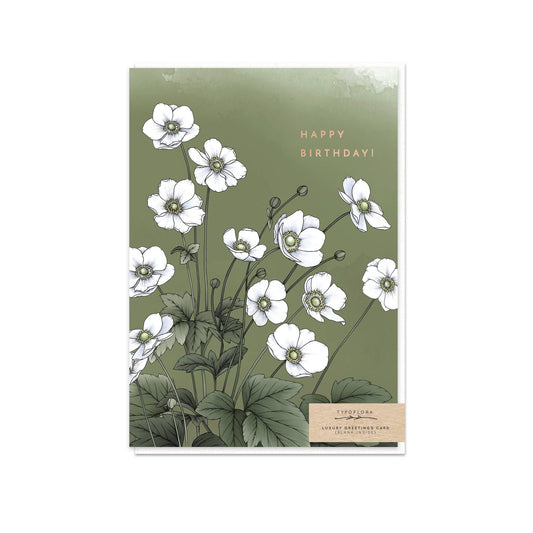 Windflowers Birthday Card