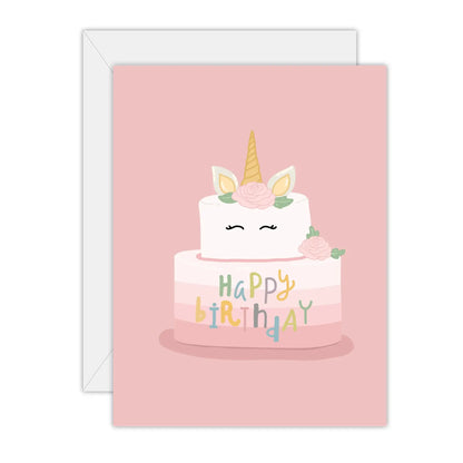 Happy Birthday Unicorn Cake - Greeting Card