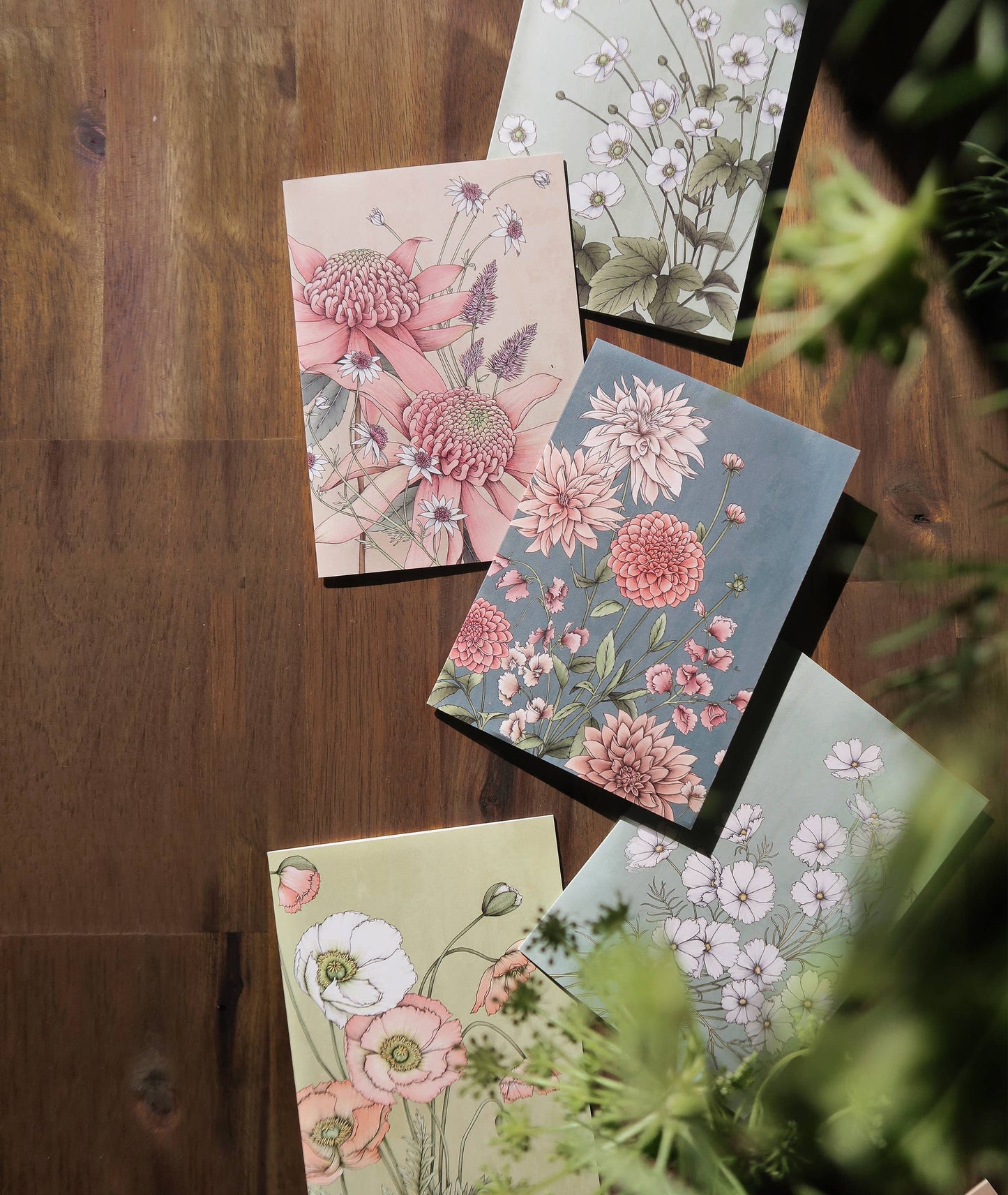 Poppies in Sage Portrait  Card