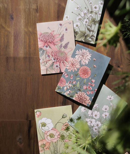 Poppies in Sage Portrait  Card