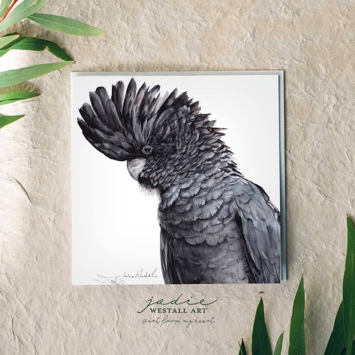 'Black Cockatoo' - Greeting card