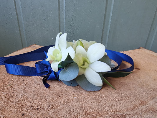 White Orchid wrist corsage