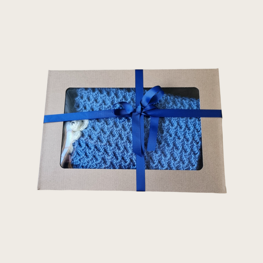 blue crochet baby blanket gift 